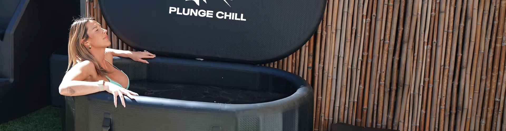 Outdoor cold plunge experience with the Plunge Chill tub for muscle recovery and relaxation
