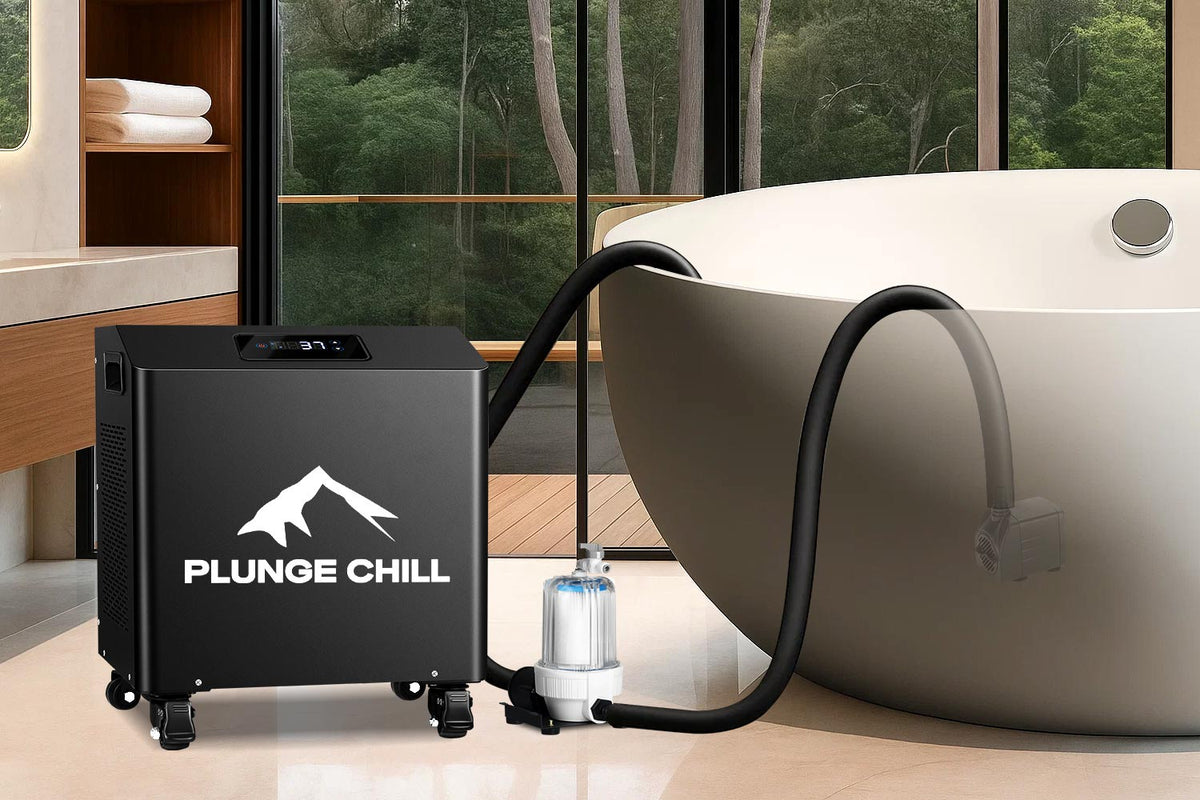 1hp cold plunge chiller connect with home standard bathtub