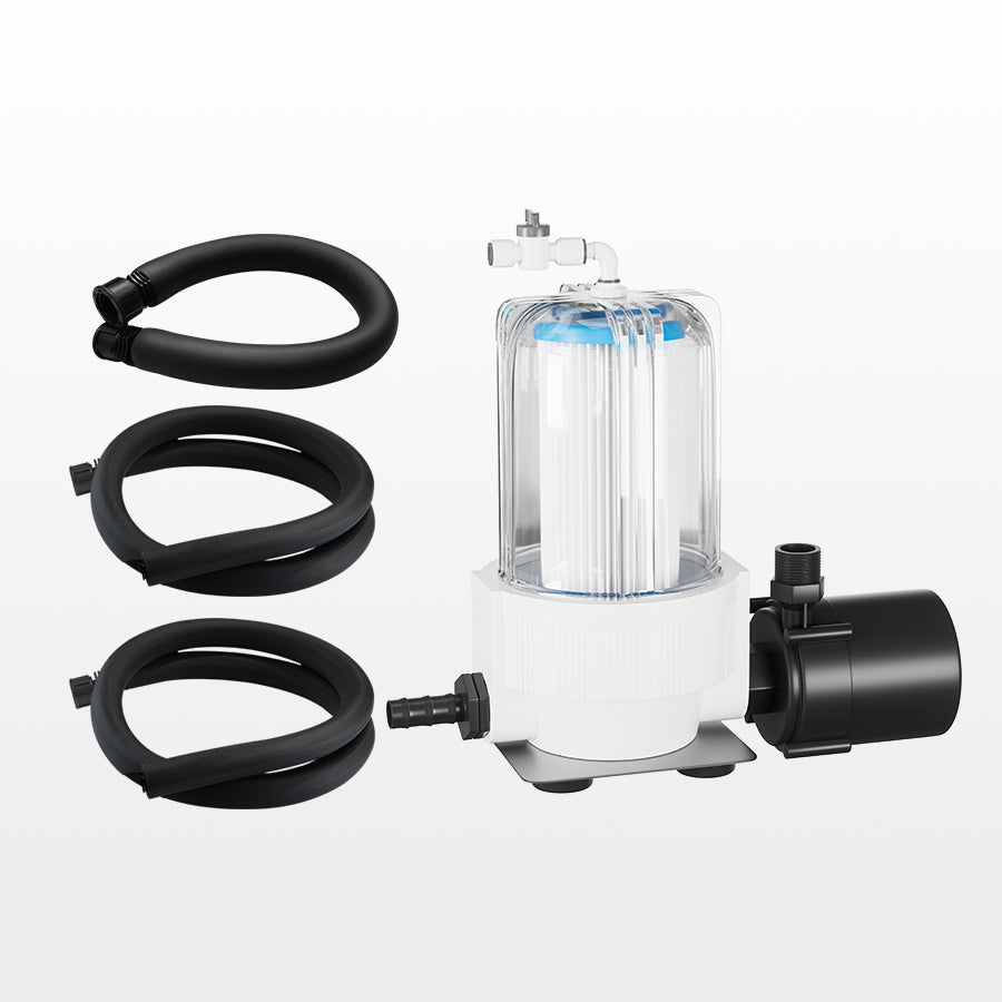 Cold plunge filter and pump kit with hoses for ice bath chiller